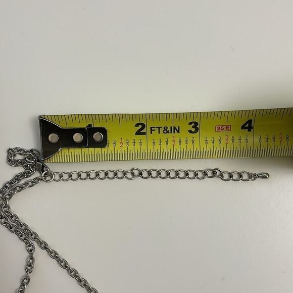 Gothic Witchy Dramatic Necklace Earrings Set Silver Tone Flower Metal Jewelry - Picture 11 of 11